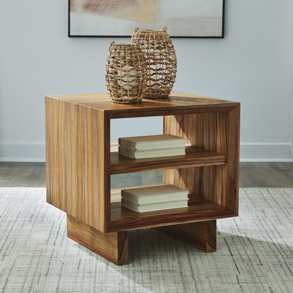 Dressonni Square End Table - Brown - Image 3