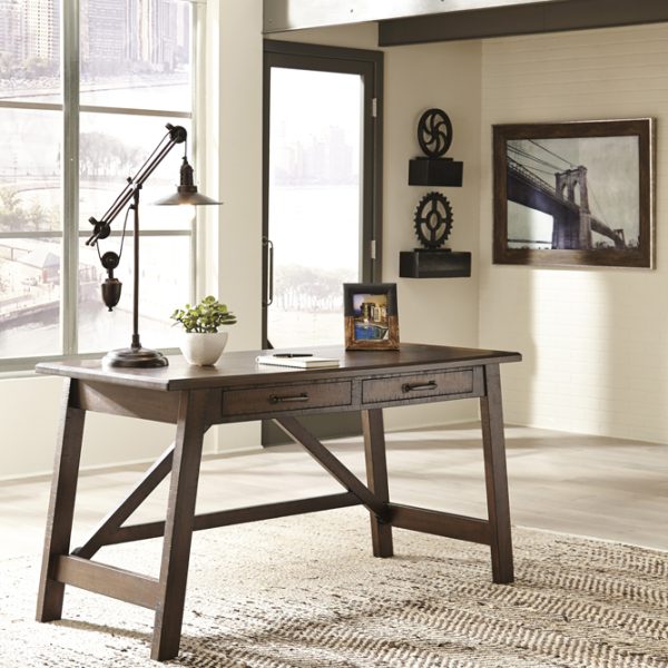 Baldridge Home Office Large Leg Desk - Rustic Brown - Image 7