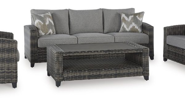 Oasis Court Sofa/Chairs/Table Set - Gray