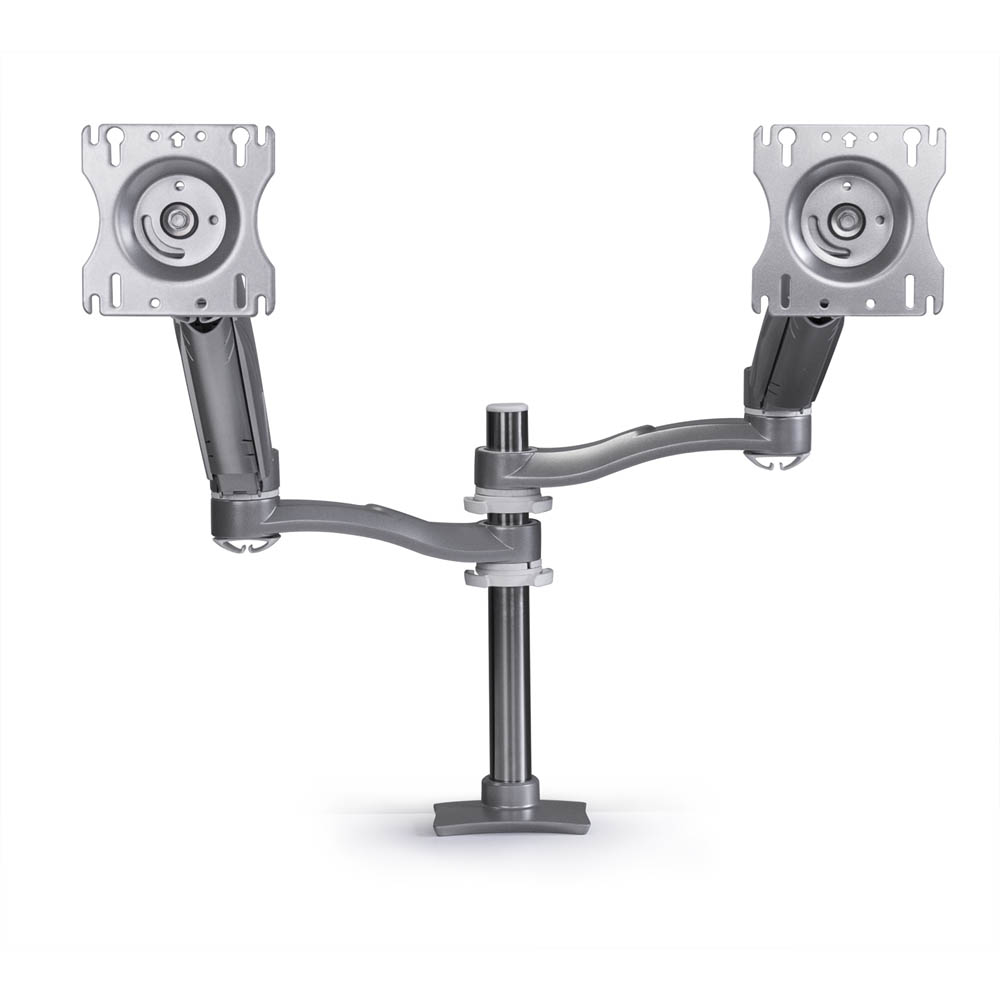 Dual-Screen, Double Extension Dual Height Flat Screen Monitor Arm - black - Image 2