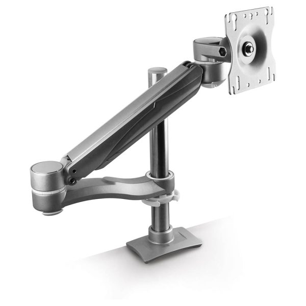 Single-Screen, Double Extension Dual Height Flat Screen Monitor Arm - Black