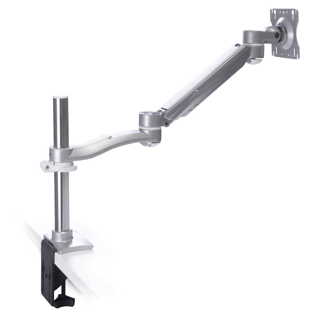 Single-Screen, Double Extension Dual Height Flat Screen Monitor Arm - Black - Image 3