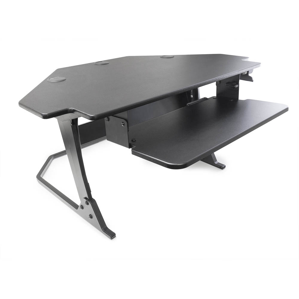 Corner Desktop Sit-Stand Workstation - Black