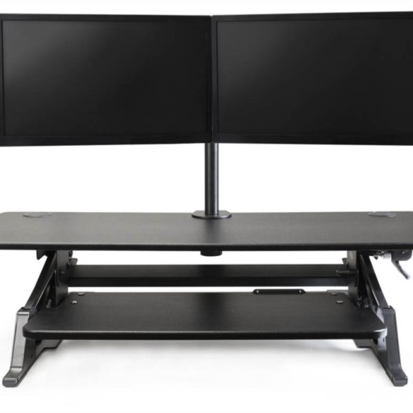Heavy Duty 42" Desktop Sit-Stand Workstation - Black - Image 5