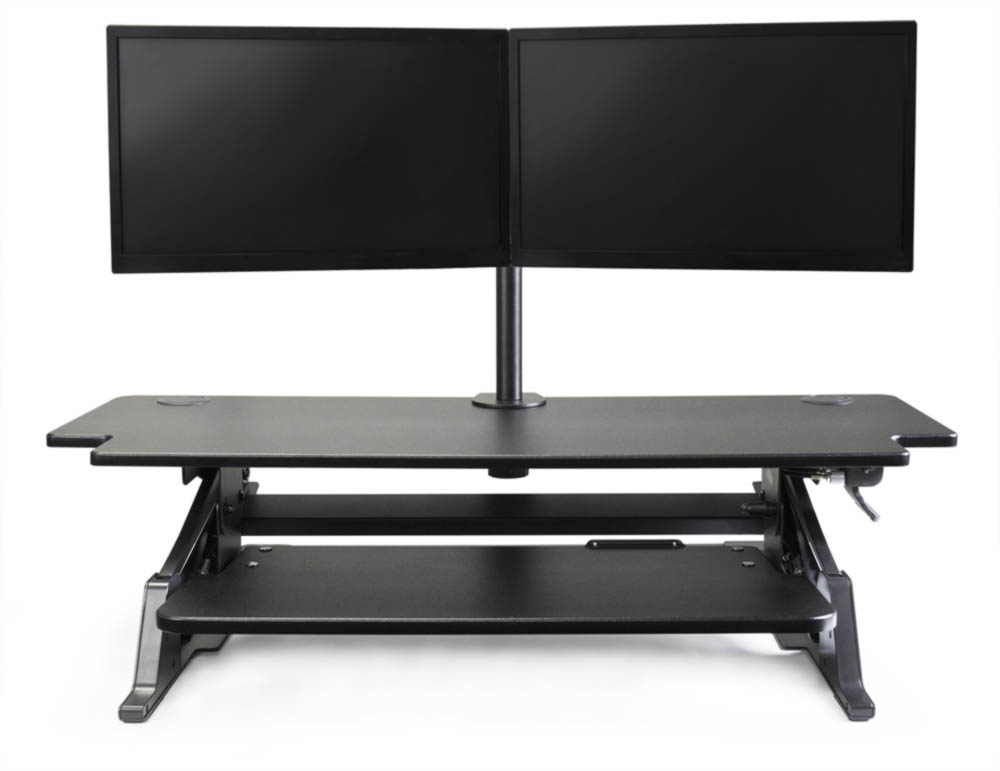 Heavy Duty 42" Desktop Sit-Stand Workstation - Black - Image 5