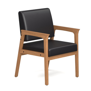 OfficeSource Aiden Single Seat with Full Arm - Black PU Leather