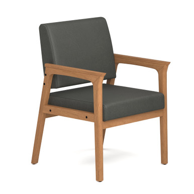 OfficeSource Aiden Single Seat with Full Arm - Black PU Leather - Image 3
