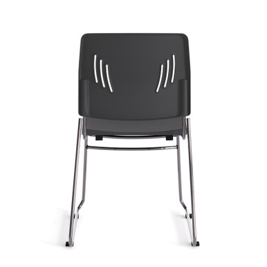 OfficeSource Stacked Seating Armless Stackable Side Chair with Chrome Frame - Light Blue - Image 2