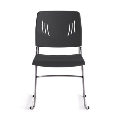 OfficeSource Stacked Seating Armless Stackable Side Chair with Chrome Frame - Light Blue - Image 3