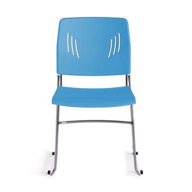 OfficeSource Stacked Seating Armless Stackable Side Chair with Chrome Frame - - Image 6