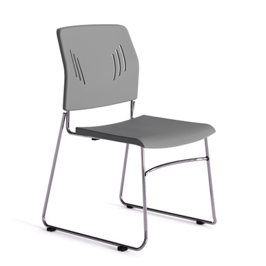OfficeSource Stacked Seating Armless Stackable Side Chair with Chrome Frame - - Image 7