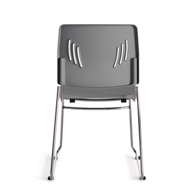 OfficeSource Stacked Seating Armless Stackable Side Chair with Chrome Frame - Light Blue - Image 8