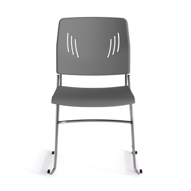 OfficeSource Stacked Seating Armless Stackable Side Chair with Chrome Frame - - Image 9