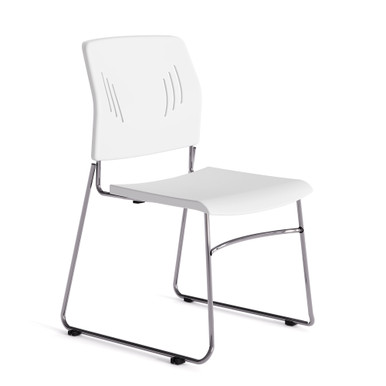 OfficeSource Stacked Seating Armless Stackable Side Chair with Chrome Frame - Light Blue - Image 15