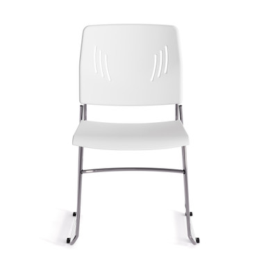 OfficeSource Stacked Seating Armless Stackable Side Chair with Chrome Frame - Light Blue - Image 14