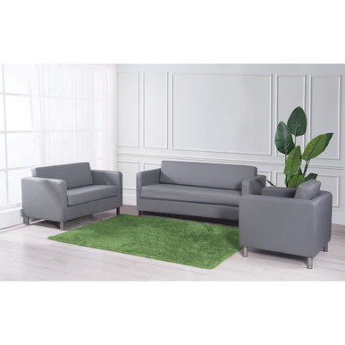 OfficeSource | Define | Loveseat with Silver Metal Legs - - Image 4