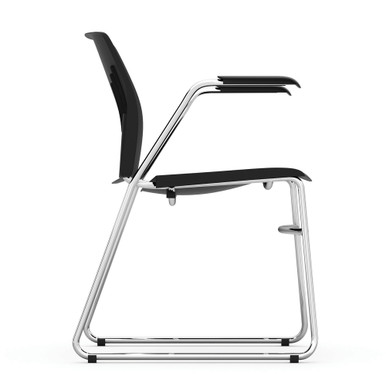 OfficeSource Stacked Seating Stackable Side Chair with Chrome Frame - Gray - Image 3
