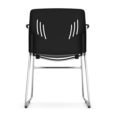 OfficeSource Stacked Seating Stackable Side Chair with Chrome Frame - Gray - Image 4