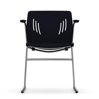 OfficeSource Stacked Seating Stackable Side Chair with Chrome Frame - Gray - Image 5