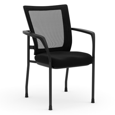 OfficeSource | CoolMesh | Mesh Back Stacking Chair - Celestial Blue Fabric Seat