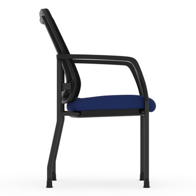 OfficeSource | CoolMesh | Mesh Back Stacking Chair - Celestial Blue Fabric Seat - Image 6