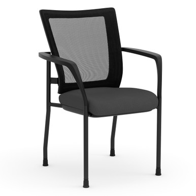 OfficeSource | CoolMesh | Mesh Back Stacking Chair - Black Fabric Seat - Image 9
