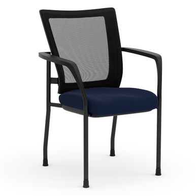 OfficeSource | CoolMesh | Mesh Back Stacking Chair - Celestial Blue Fabric Seat - Image 13