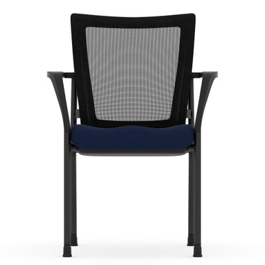 OfficeSource | CoolMesh | Mesh Back Stacking Chair - Celestial Blue Fabric Seat - Image 16