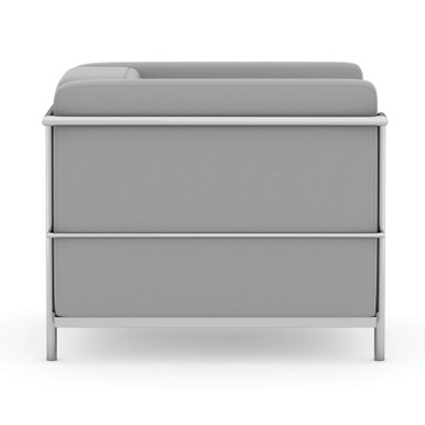 OfficeSource | Madison | Club Chair with Chrome Frame - Light Gray PU Leather - Image 4