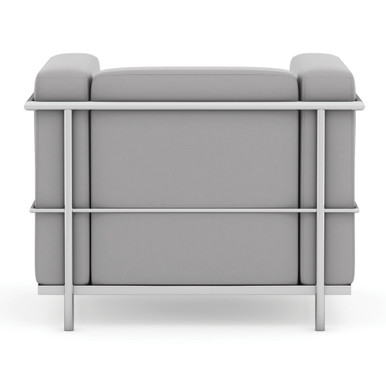 OfficeSource | Madison | Club Chair with Chrome Frame - Light Gray PU Leather - Image 6