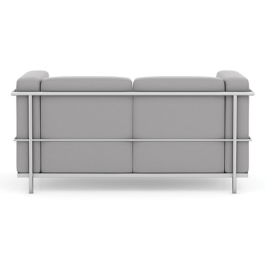 OfficeSource | Madison | Loveseat with Chrome Frame - Black PU Leather - Image 6