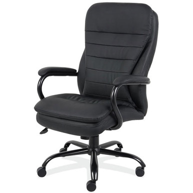 OfficeSource | Big & Tall | Big and Tall Executive High Back with Black Frame - Black PU Leather - Image 5