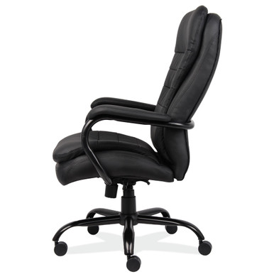 OfficeSource | Big & Tall | Big and Tall Executive High Back with Black Frame - Black PU Leather - Image 4