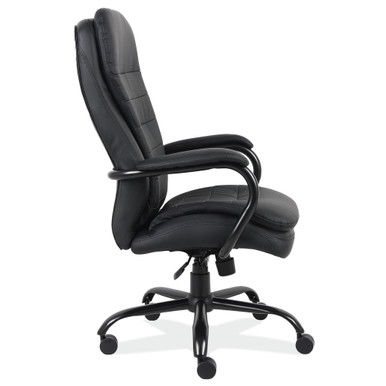 OfficeSource | Big & Tall | Big and Tall Executive High Back with Black Frame - Black PU Leather - Image 2