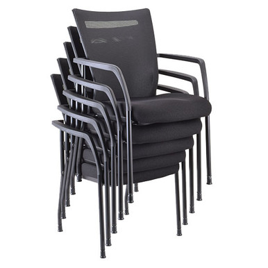 OfficeSource | CoolMesh | Mesh Back Stacking Chair - Navy Fabric Seat - Image 18