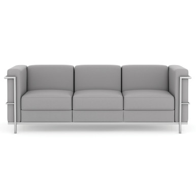 OfficeSource | Madison | Sofa with Chrome Frame - Light Gray - Image 2