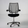 Humanscale Liberty task chair pre-owned front view in black and silver