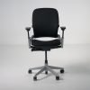 Refurbished Steelcase Leap V2 task chair with black mesh fabric upholstery front view
