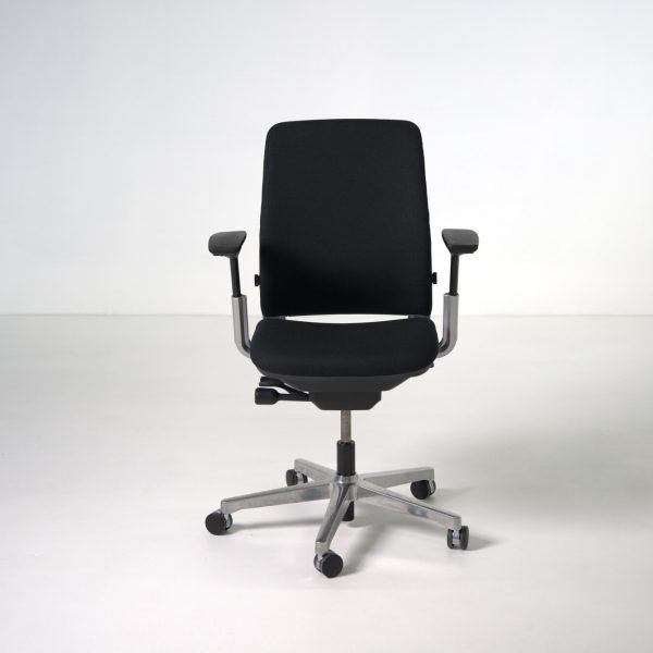 Refurbished Steelcase Amia office chair in black, front view